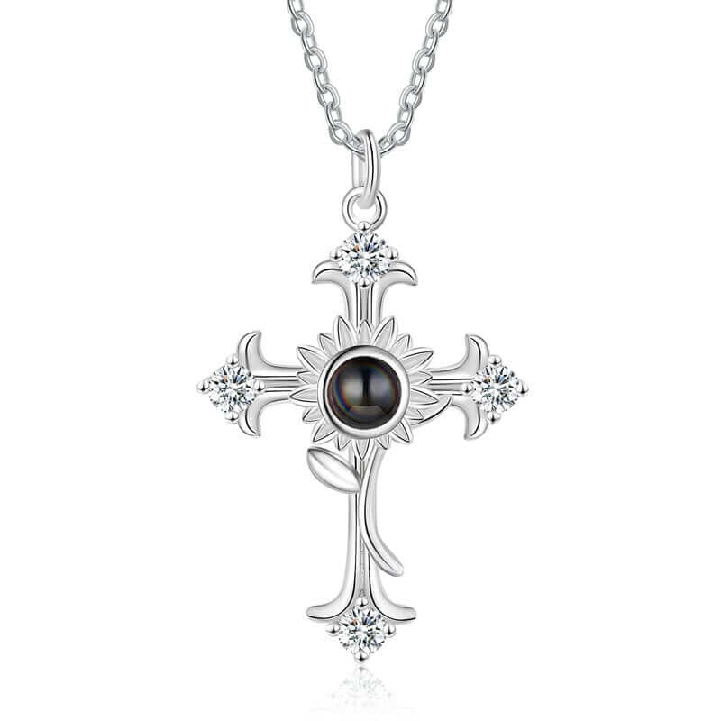 Photo Projection Necklace | Necklace with Picture Inside | Cross Pendant 