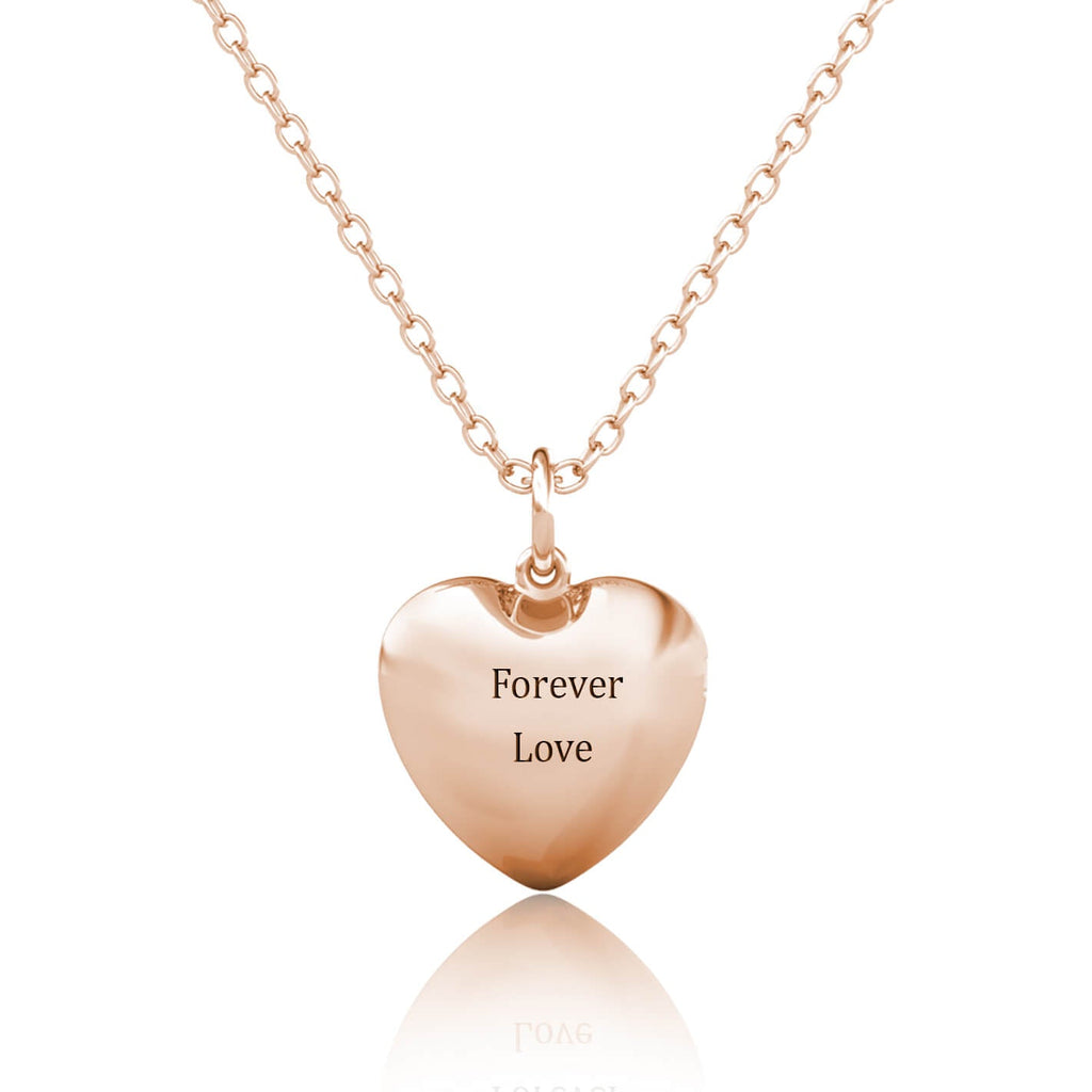 Personalised Heart Locket with Photo - Locket with Picture Inside - Rose Gold