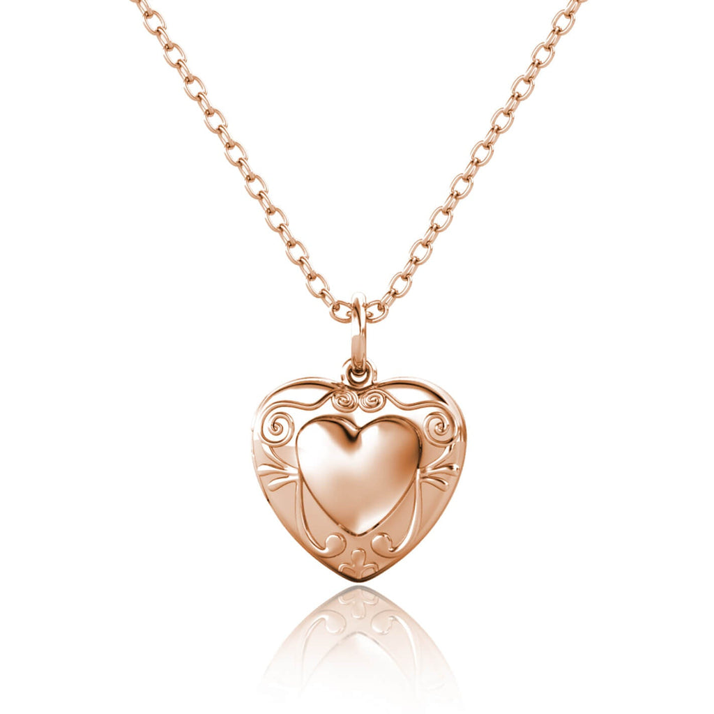 Personalised Heart Locket with Photo - Locket with Picture Inside - Rose Gold