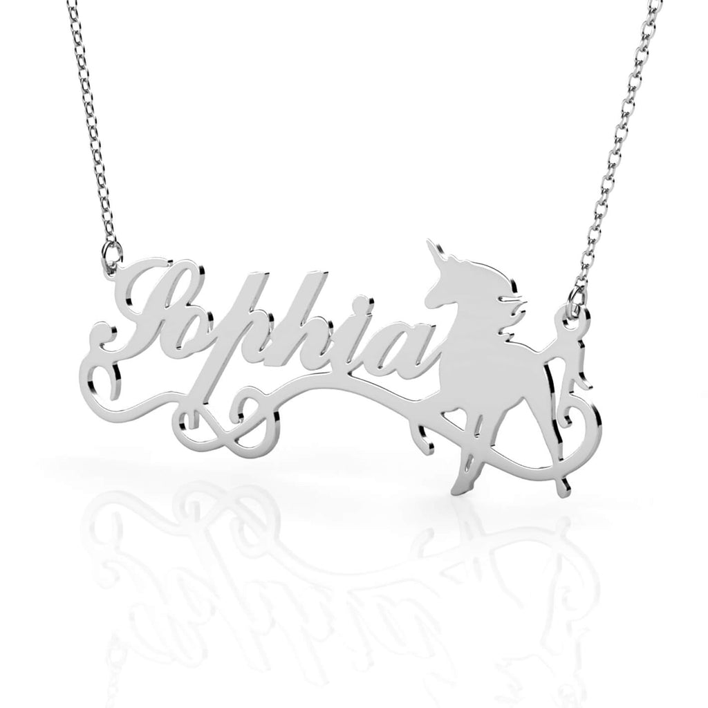 Unicorn Name Necklace - Personalised Name Necklace - IFSHE UK