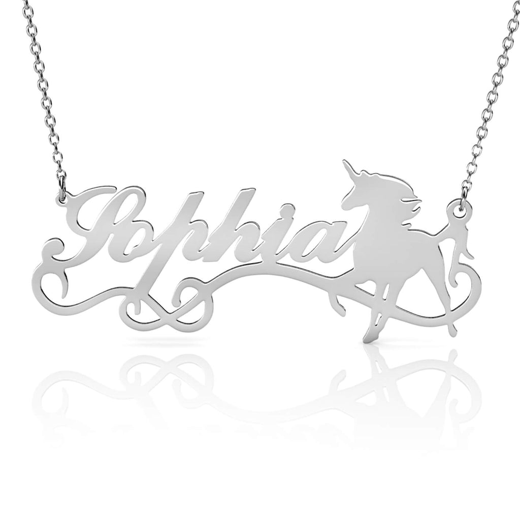 Unicorn Name Necklace - Personalised Name Necklace - IFSHE UK