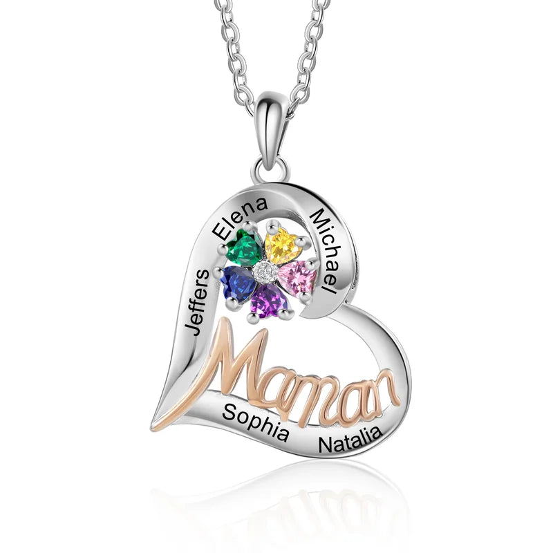 Birthstone Necklace for Mom, Mom Necklace for Mother's Day, Mother's Day Necklace, Custom Name Necklace, Gift for Mom