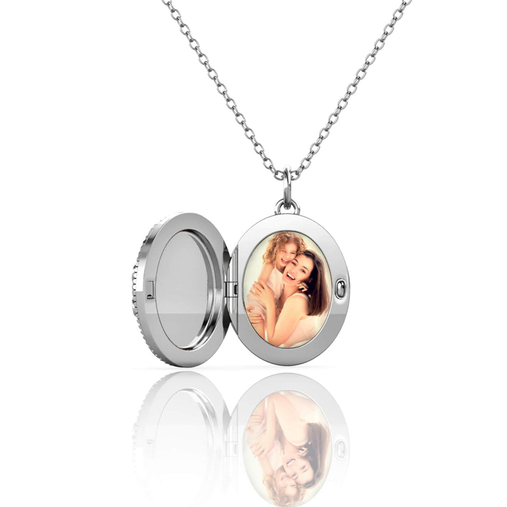 Personalised Locket with Photo - Oval Locket with Picture Inside - Sterling Silver