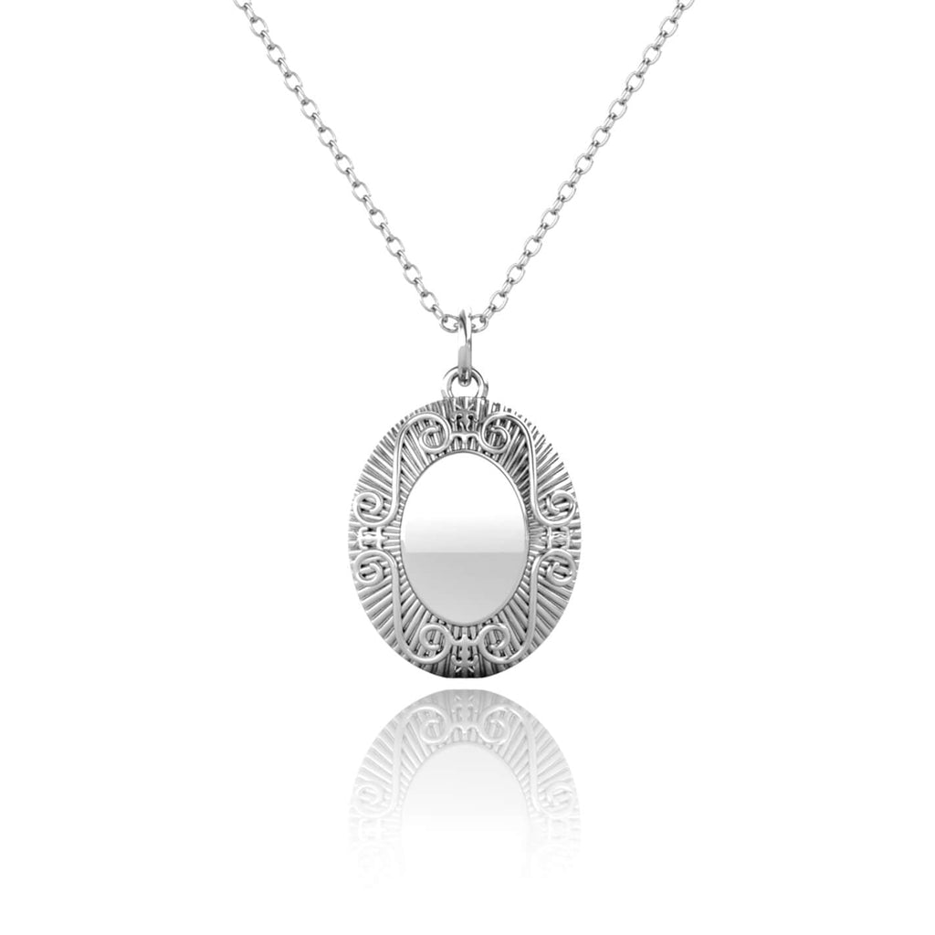 Personalised Locket with Photo - Oval Locket with Picture Inside - Sterling Silver