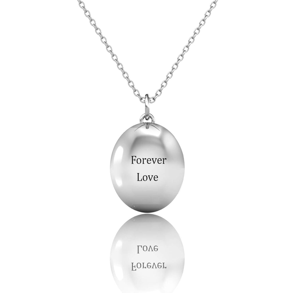 Personalised Locket with Photo - Oval Locket with Picture Inside - Sterling Silver