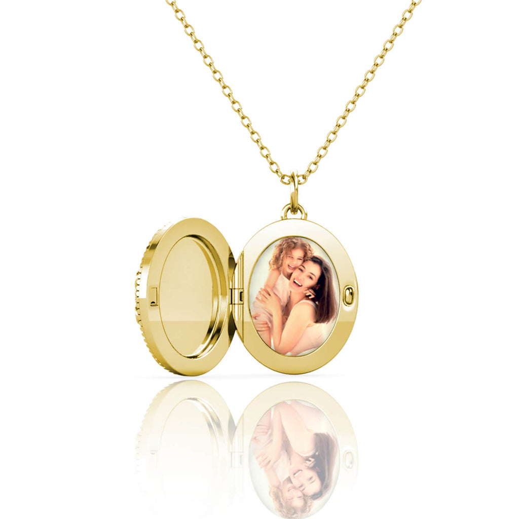 Personalised Locket with Photo - Oval Locket with Picture Inside - Gold