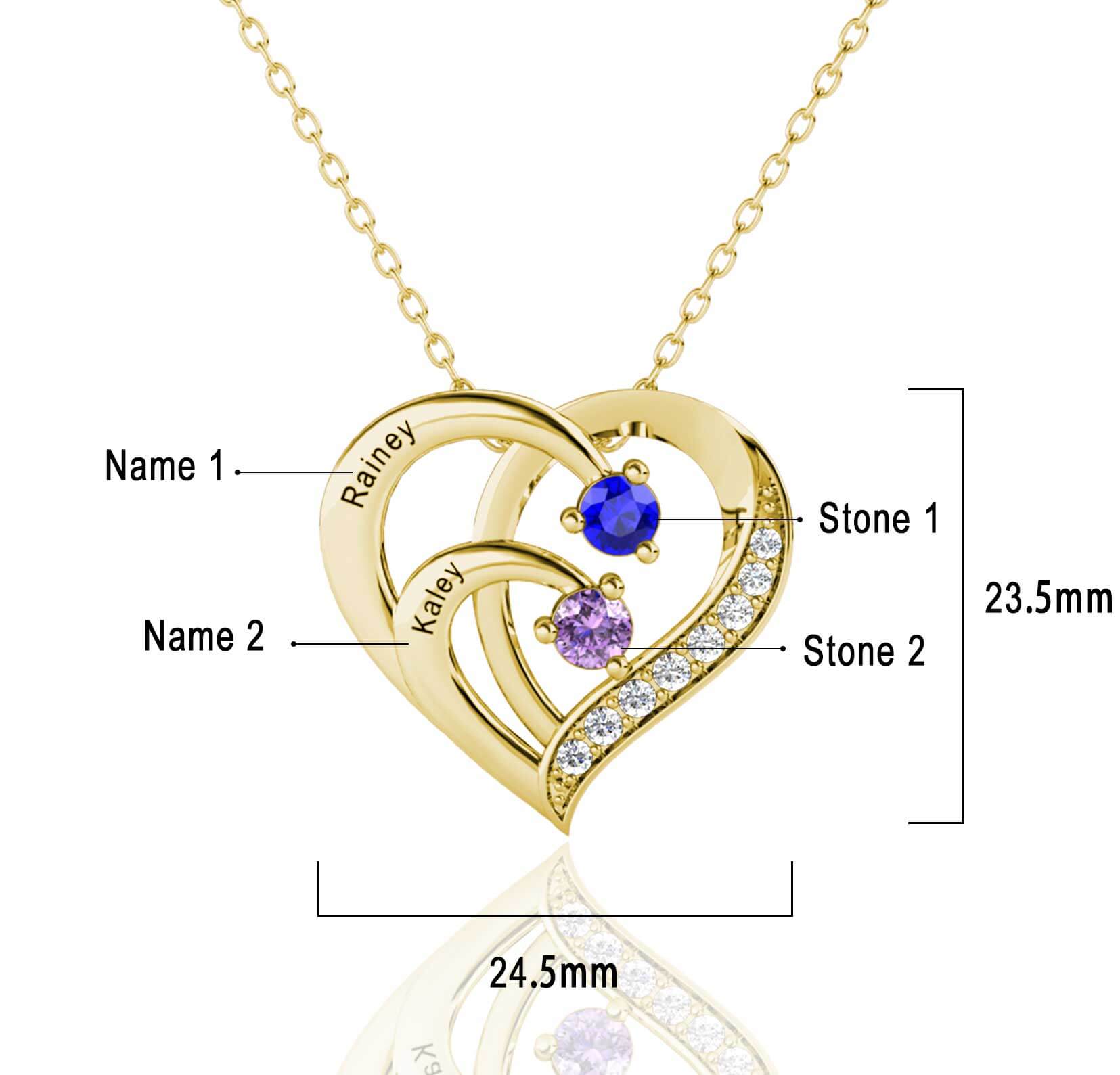Personalized Classic Infinity & 4 Birthstone Necklace in 14k Gold