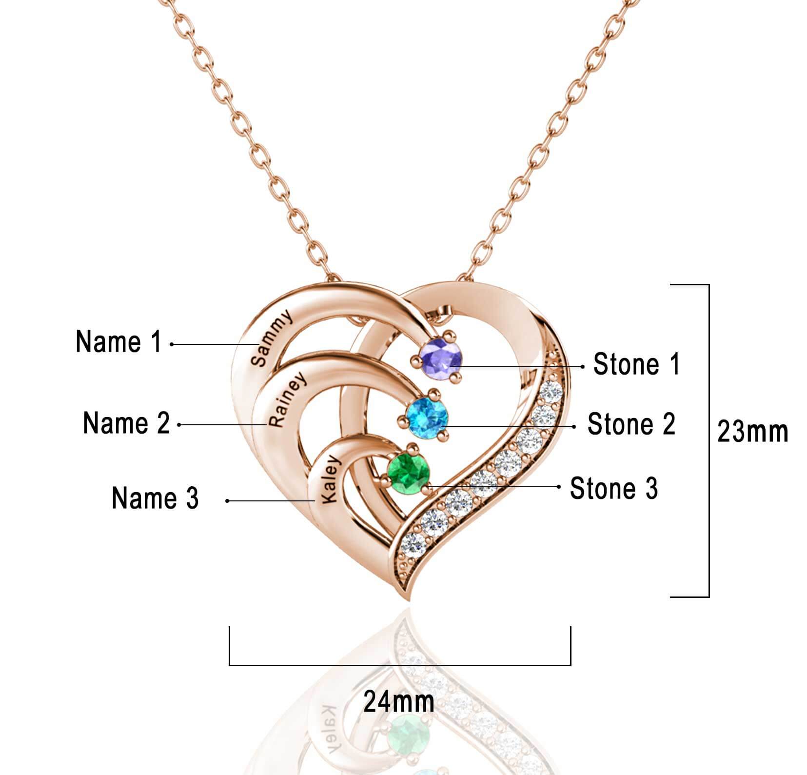 Heart of Family Birthstone Necklace – THE BEAD SHOP