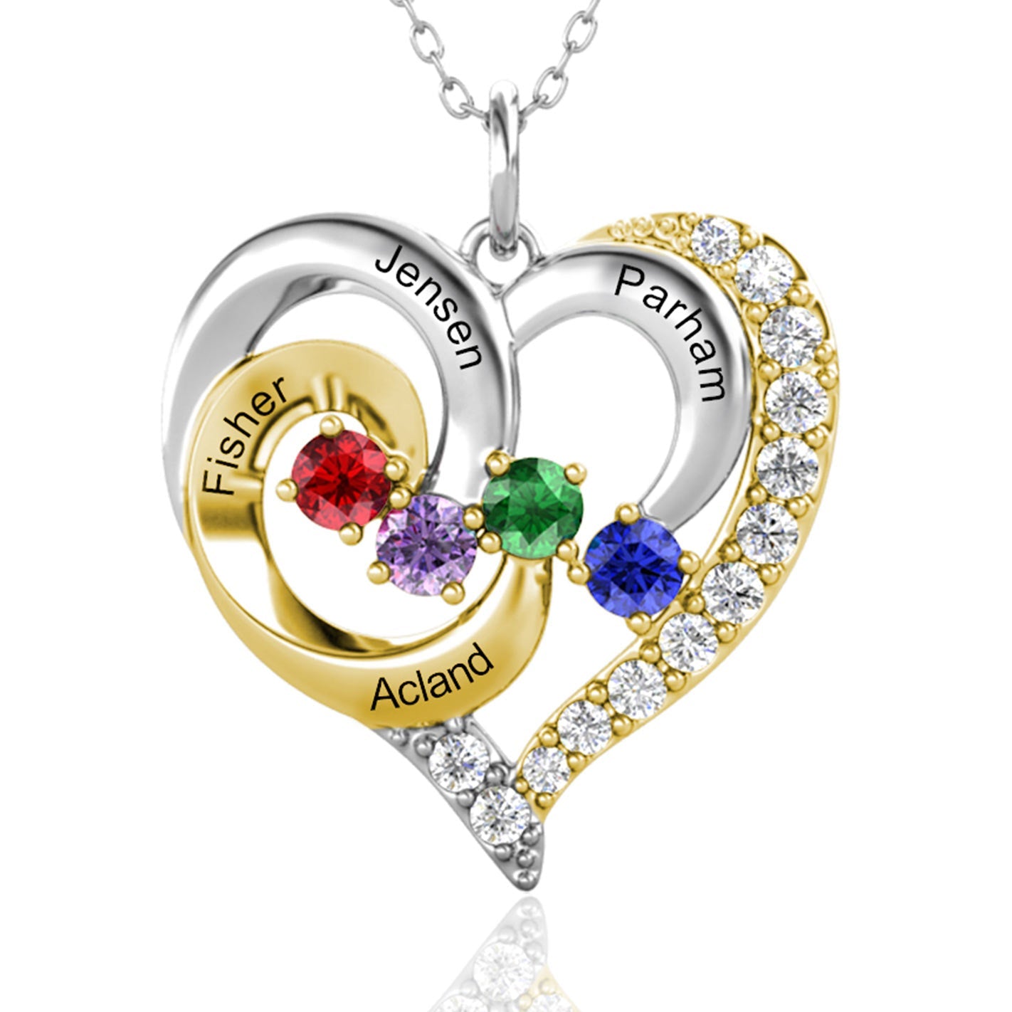 Necklace with 4 birthstones store