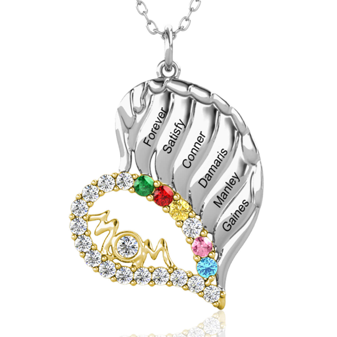 Ifshe Jewelry Mothers Day Necklace With Birthstones Personalized
