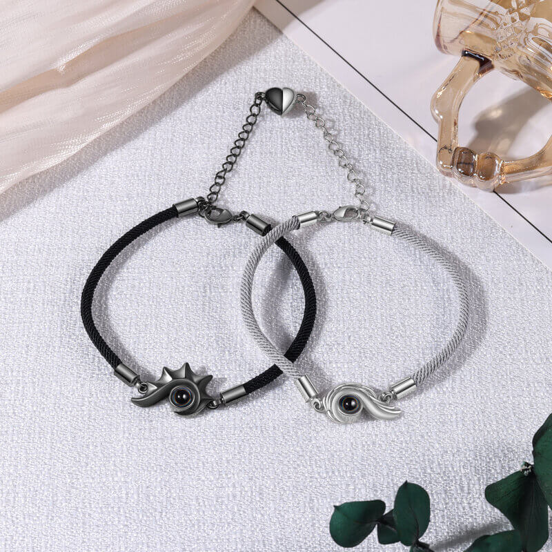 Couple Photo Projection Bracelets Conch Charms