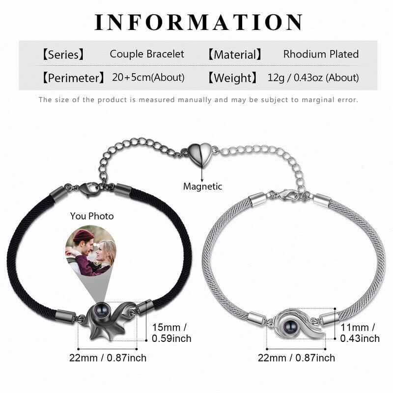 Couple Photo Projection Bracelets Conch Charms