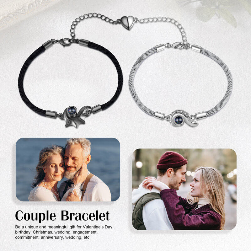 Couple Photo Projection Bracelets Conch Charms