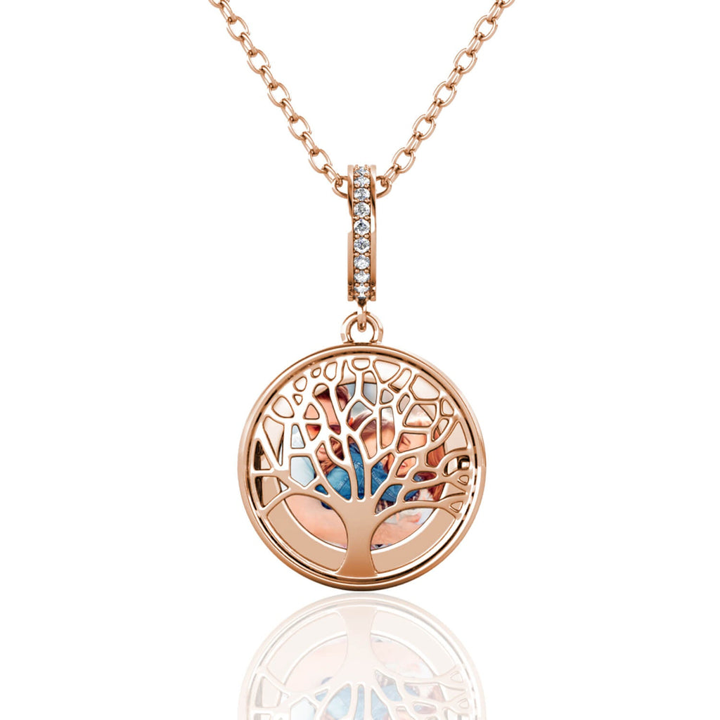 Personalised Family Tree Locket with Photo - Locket with Picture Inside - Rose Gold