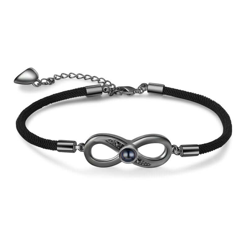 Infinity Charm Photo Projection Couple Bracelets