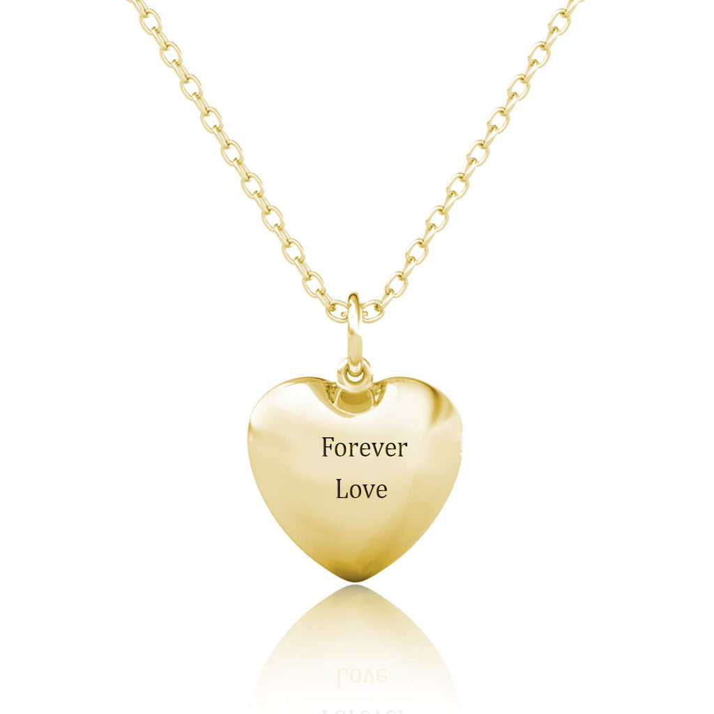 Personalised Heart Locket with Photo - Locket with Picture Inside - Gold