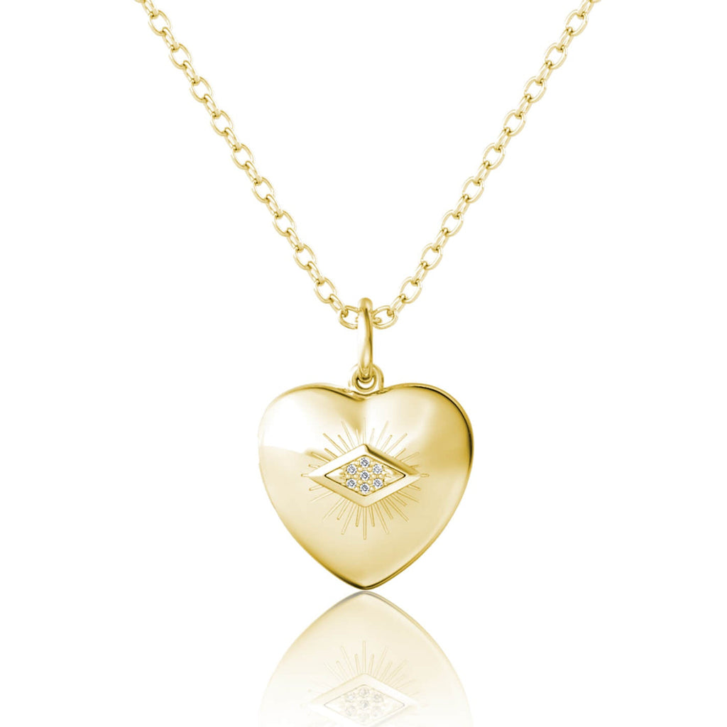 Personalised Heart Locket with Photo - Locket with Picture Inside - Gold