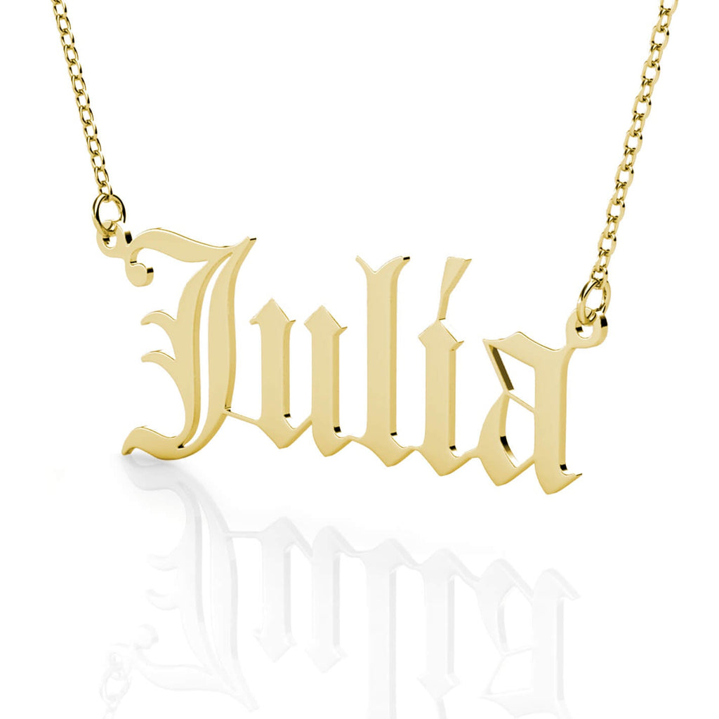 Old English Name Necklace - Personalised Name Necklace Gold - IFSHE UK