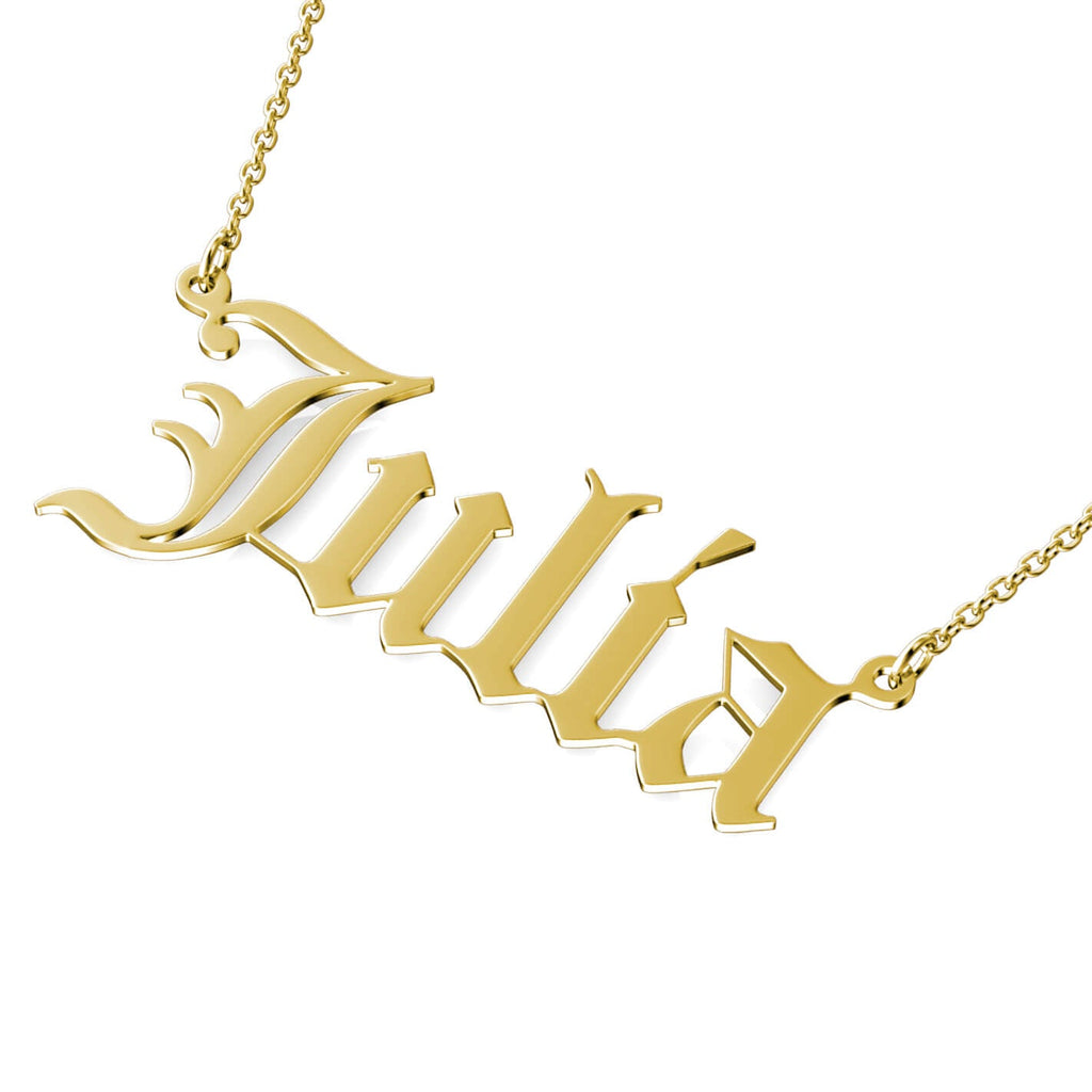 Old English Name Necklace - Personalised Name Necklace Gold - IFSHE UK