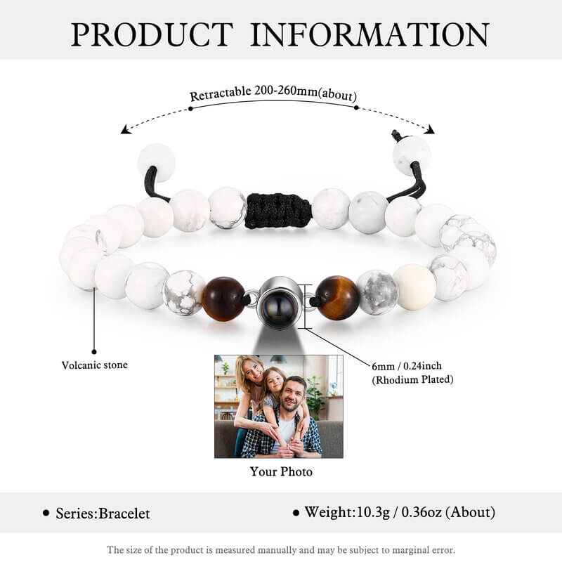 Photo Projection Bracelet Magnesite Stone Beads