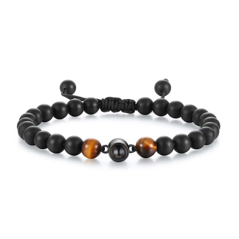 Photo Projection Bracelet Volcanic Stone Beads