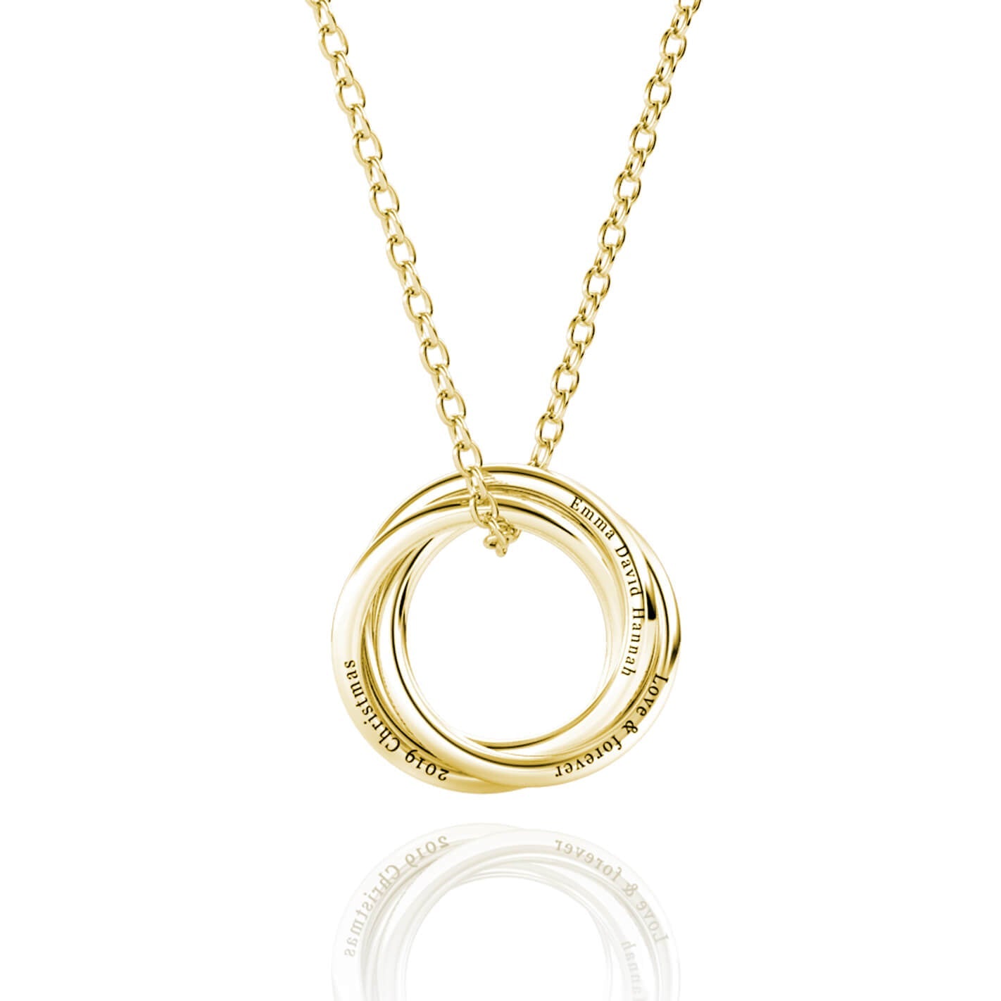 Engraved Russian Ring Necklace in Rose Gold Plating | Forever My
