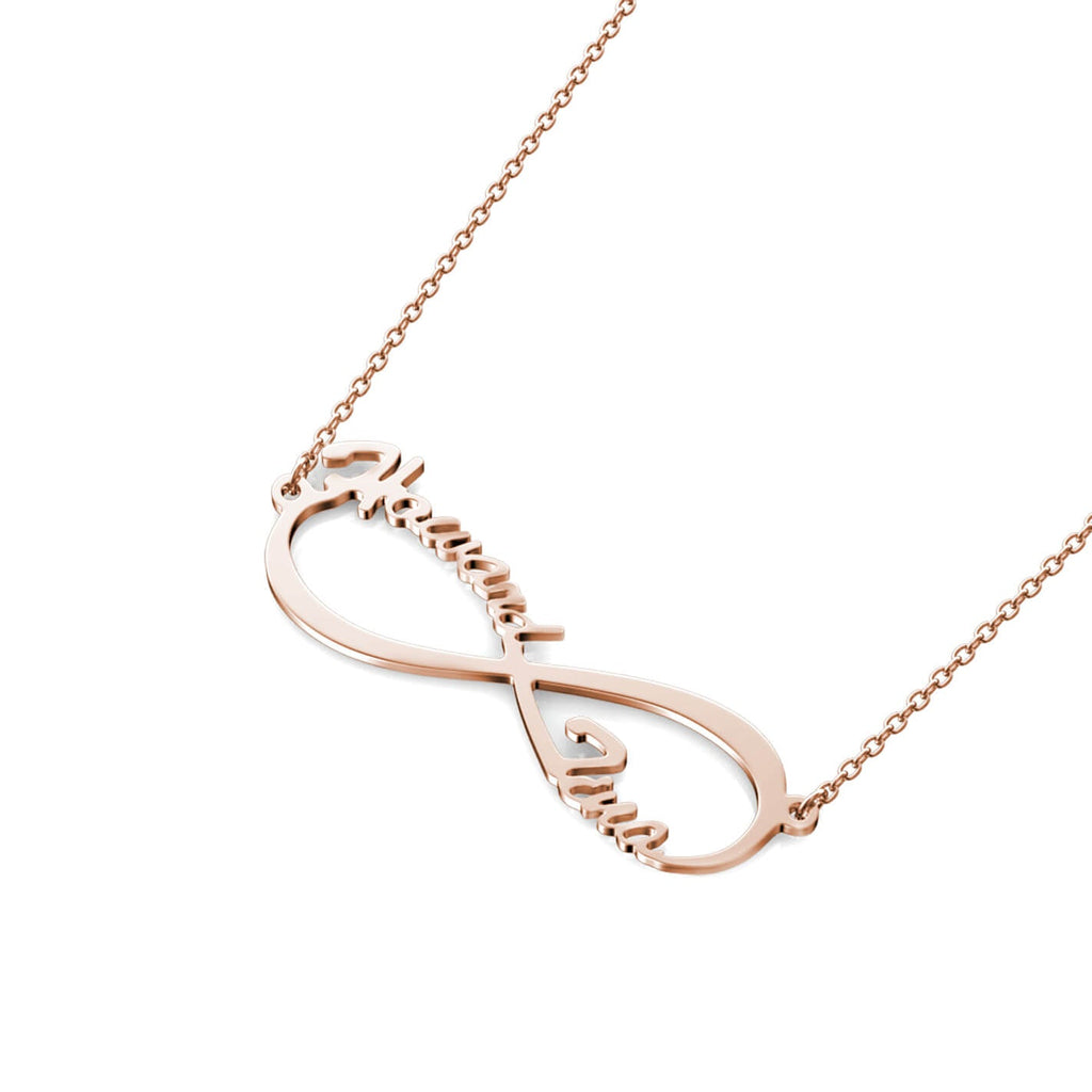 Infinity Two Name Necklace - Personalised Name Necklace Rose Gold - IFSHE UK