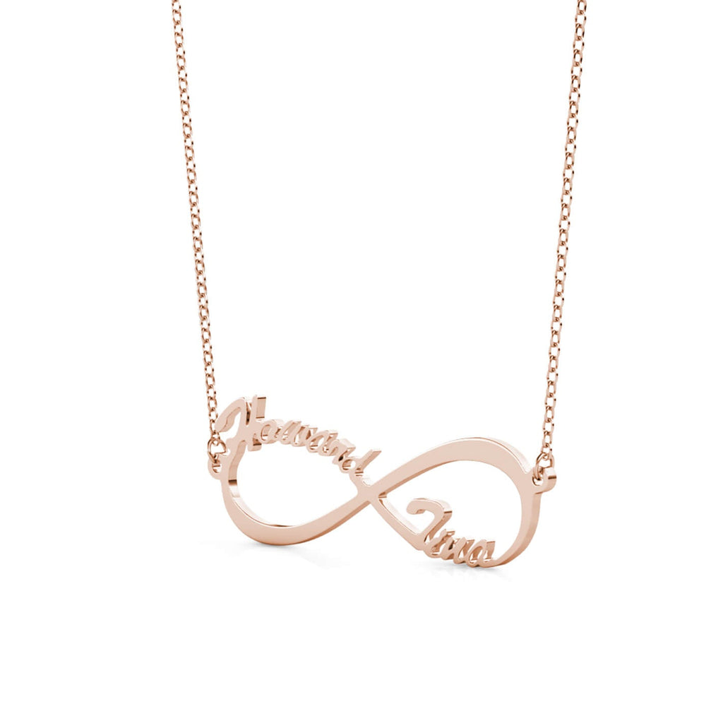 Infinity Two Name Necklace - Personalised Name Necklace Rose Gold - IFSHE UK