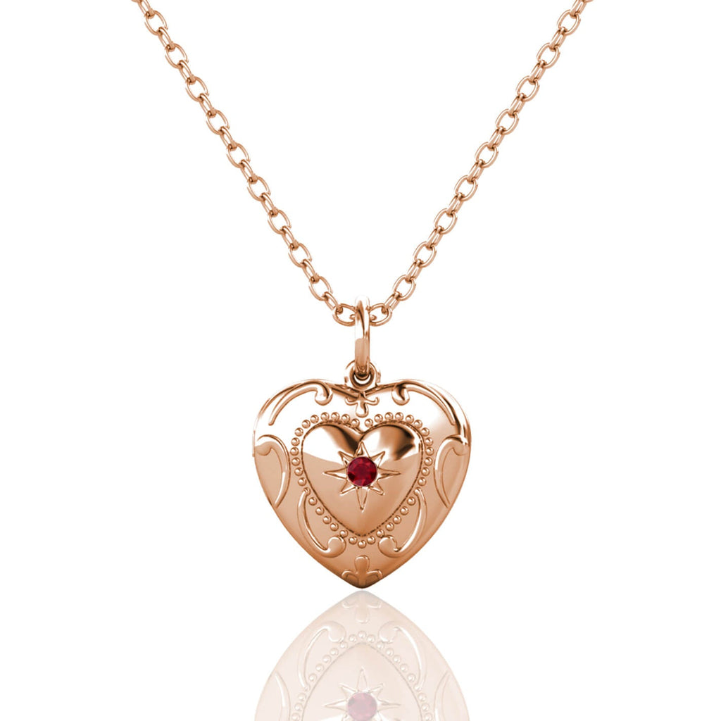 Personalised Heart Locket with Photo - Locket with Picture Inside - Rose Gold