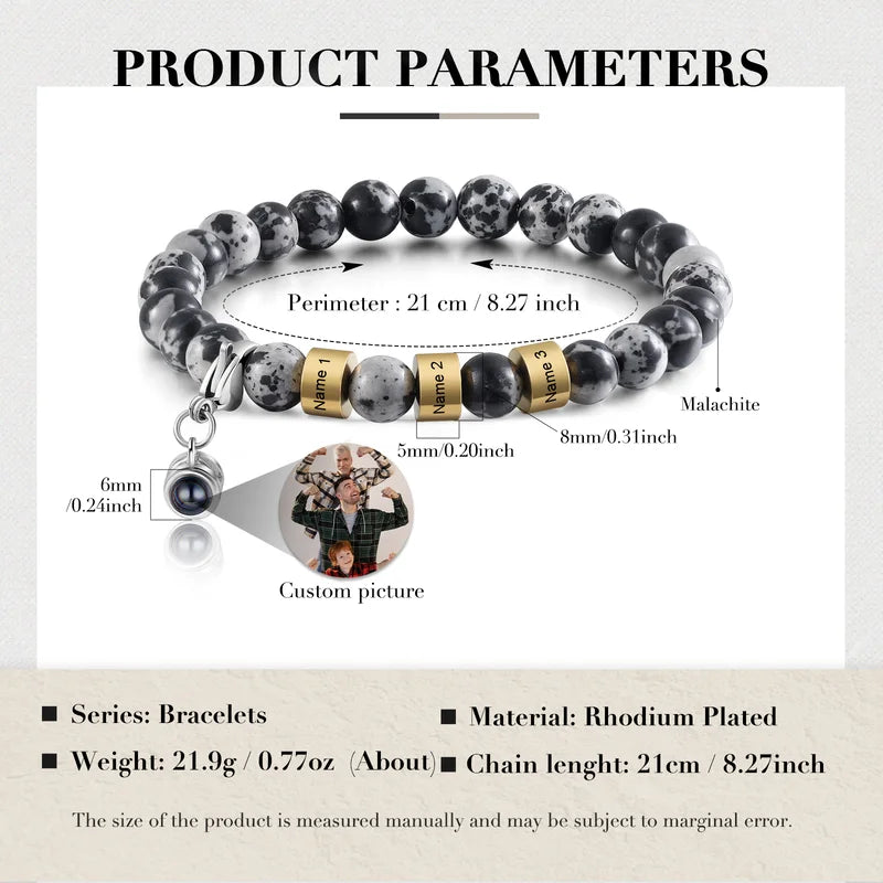 Photo Projection Malachite Bracelet
