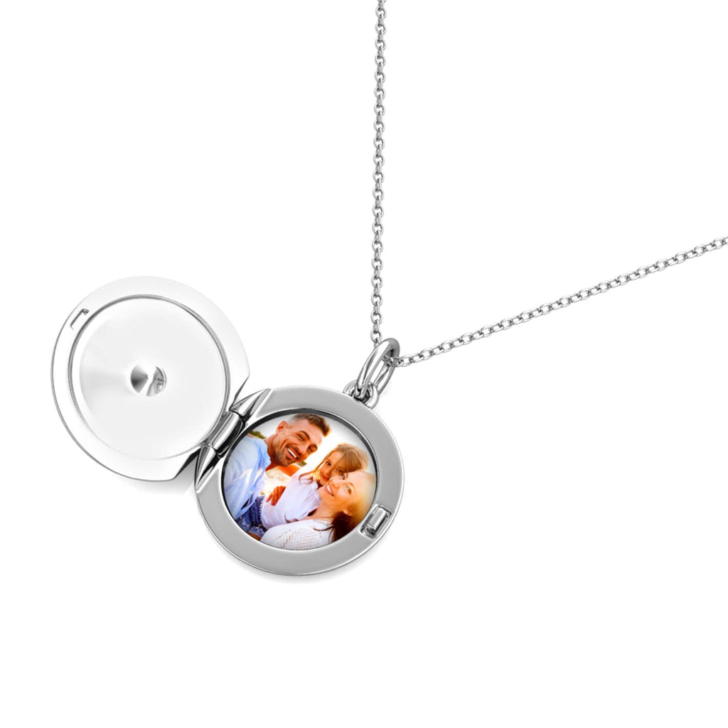 Personalised Locket with Photo - Round Locket with Picture Inside - Sterling Silver