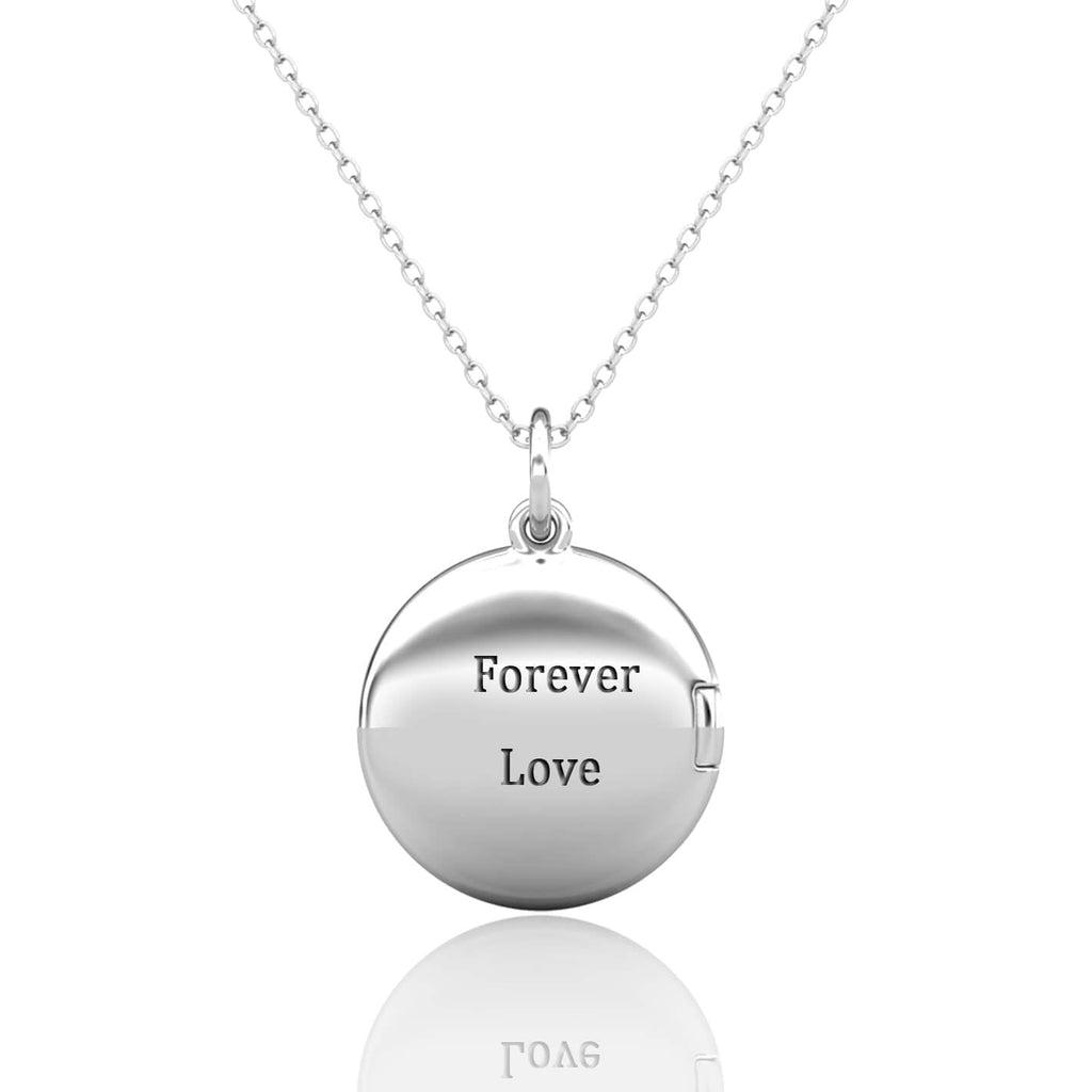 Personalised Locket with Photo - Round Locket with Picture Inside - Sterling Silver