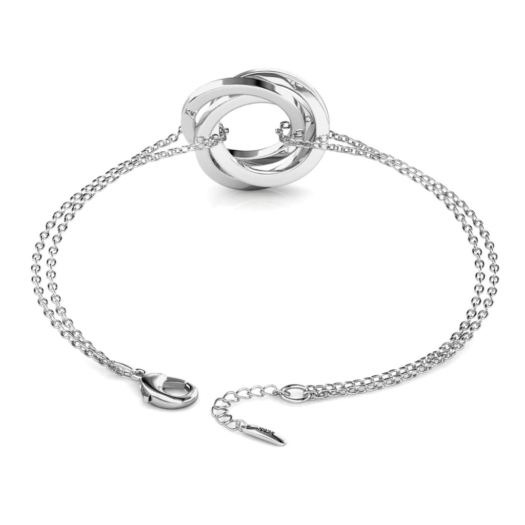 Russian 3 Ring Bracelet - Engraved 3 Name Bracelet - Sterling Silver
