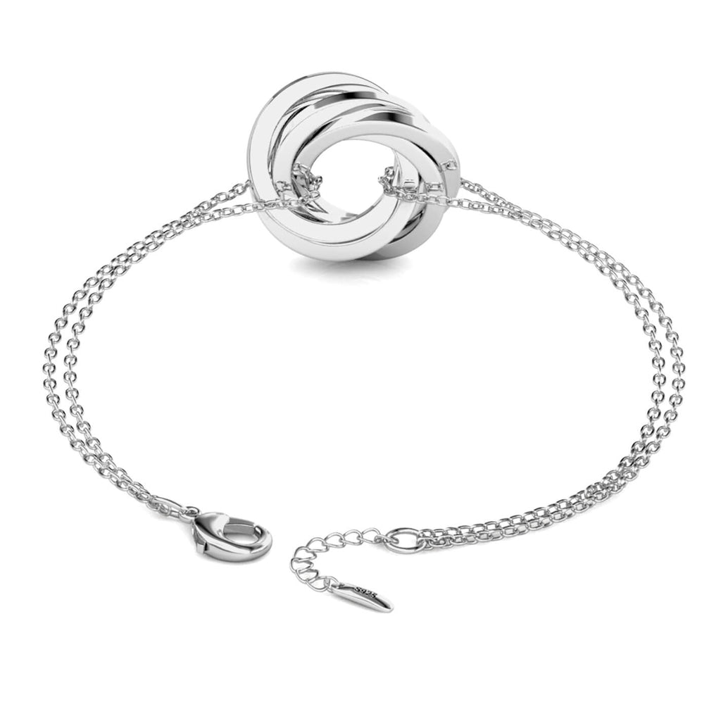 Russian 5 Ring Bracelet - Engraved 5 Name Bracelet - Sterling Silver